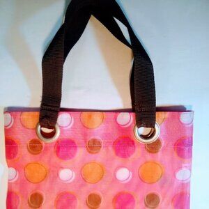 bright & happy !  summer beach bubble dot tote bag - sturdy straps